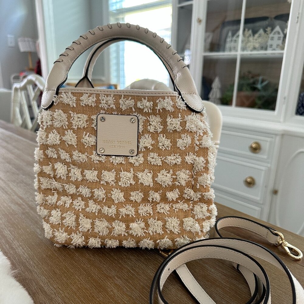 Rare Henri Bendel Tweed Mini Satchel with Crossbody Strap